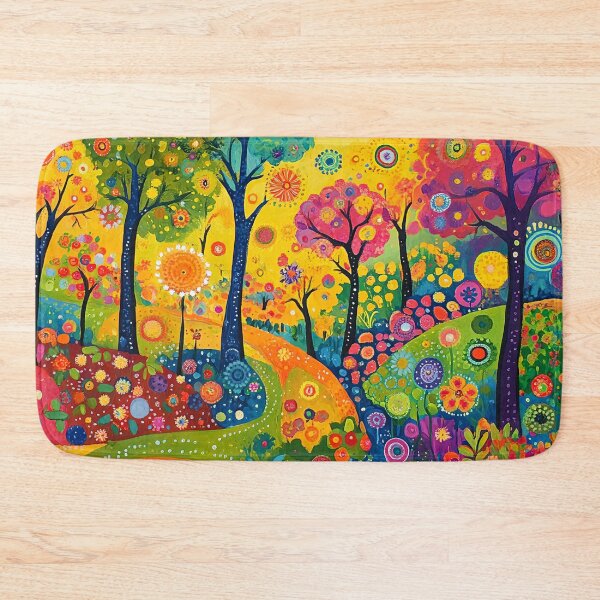 Item preview, Bright Neon Garden Landscape, Colorful Floral designed and sold by Neika Shimm Designs.