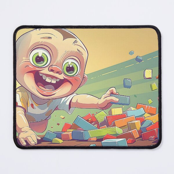 Item preview, cheerful cartoon baby crawling across a pile of vibrant designed and sold by CheerForGoods.