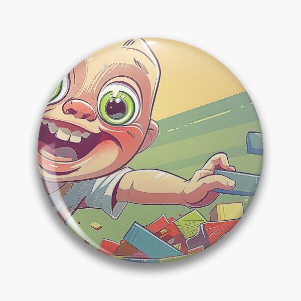Item preview, cheerful cartoon baby crawling across a pile of vibrant designed and sold by CheerForGoods.