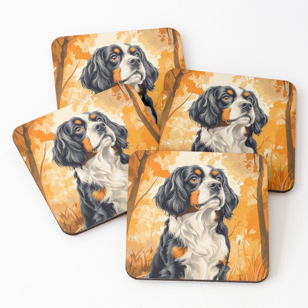 Item preview, Cavalier King Charles Spaniel in Autumn Leaves designed and sold by PetsArt.