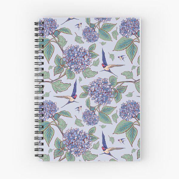 Item preview, Swallows and Hydrangea on Sky Blue designed and sold by Angie Spurgeon.