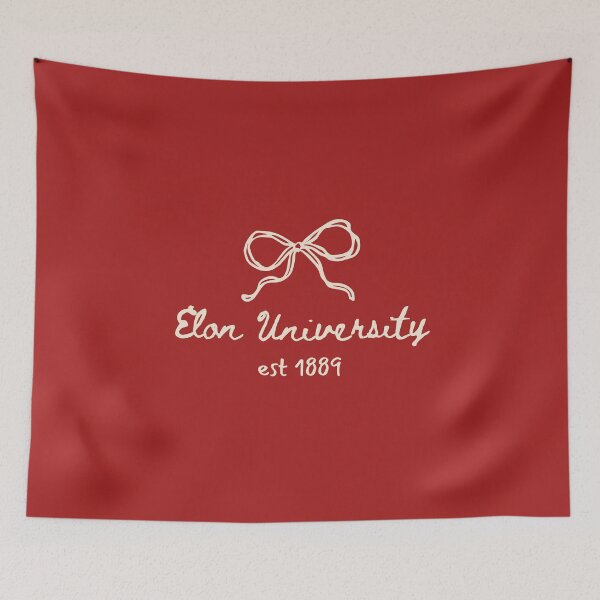 Item preview, cream coquette bow cursive Elon University est 1889 designed and sold by jessicaleah15.