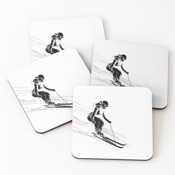 Item preview, Alpine Grace: Dynamic Female Skier Line Art  designed and sold by ShadowAndSlate.