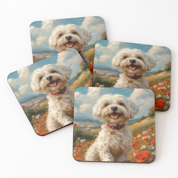 Item preview, Havanese Dog in Poppy Field designed and sold by PetsArt.