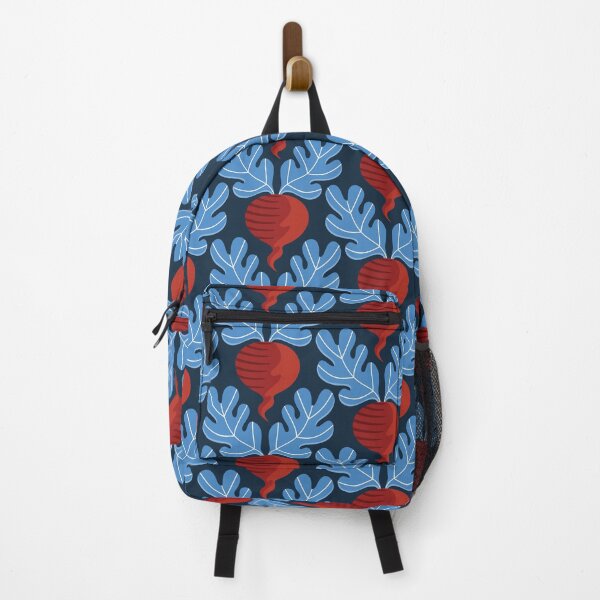 Item preview, beetroot veggies all over pattern in red blue and navy designed and sold by artgeige.