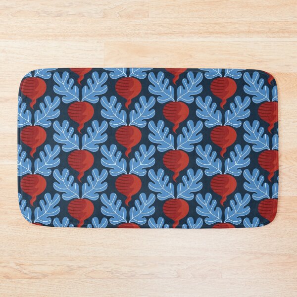 Item preview, beetroot veggies all over pattern in red blue and navy designed and sold by artgeige.