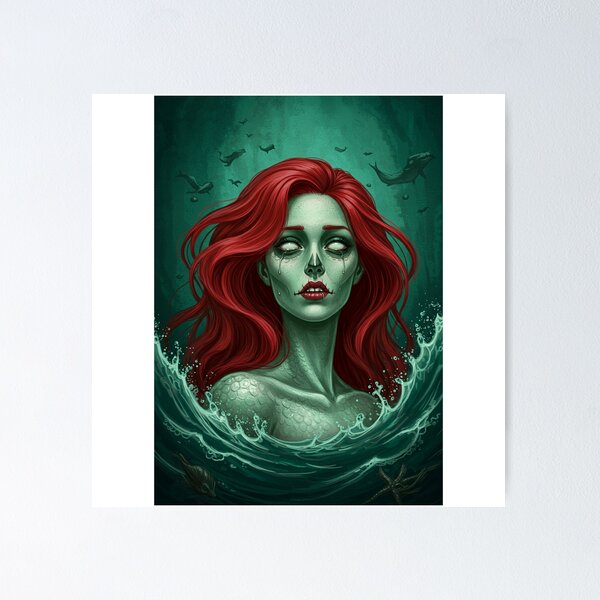 Item preview, The Siren's Lament – La Llorona and Ariel Mashup | Dark Fantasy Art designed and sold by La mala influencia.