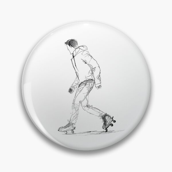 Item preview, Urban Glide: Dynamic Roller Skater Line Art designed and sold by ShadowAndSlate.