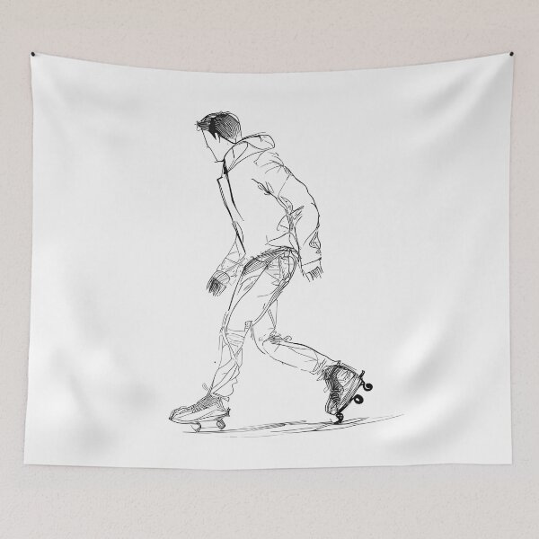 Item preview, Urban Glide: Dynamic Roller Skater Line Art designed and sold by ShadowAndSlate.