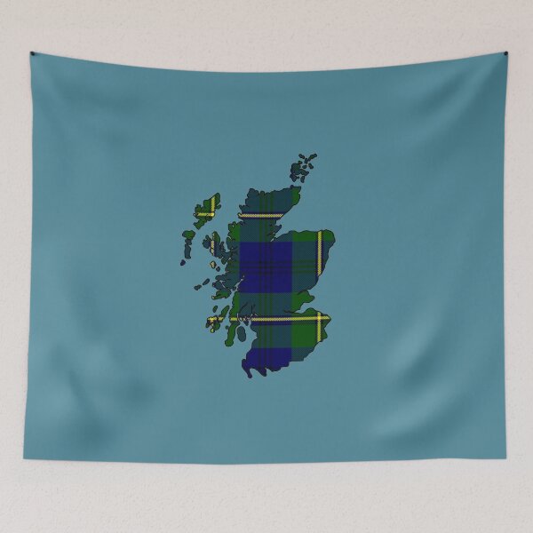 Item preview, Clan Johnstone Modern Tartan Scotland Map designed and sold by Truck Stop One.