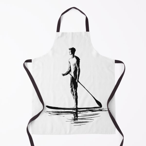 Item preview, Standup Serenity: Minimalist Paddleboarder Sketch designed and sold by ShadowAndSlate.