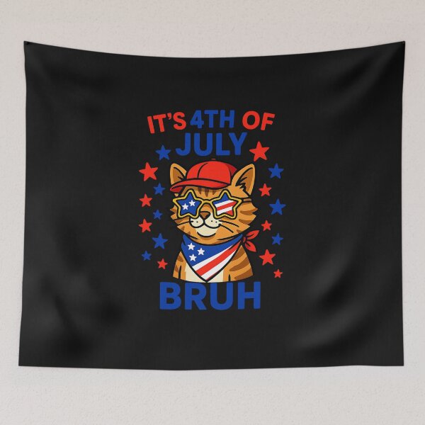 Item preview, Bruh 4th Of July Boys Kids Fourth Of July Cat  designed and sold by TalalosART.