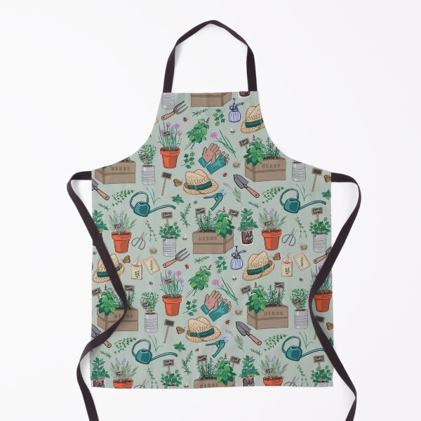 Item preview, Herb Garden Pattern on Sage Green designed and sold by Angie Spurgeon.