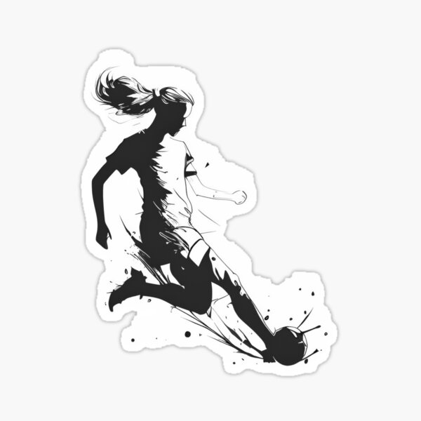 Item preview, Pitch Power: Dynamic Female Footballer Sketch designed and sold by ShadowAndSlate.