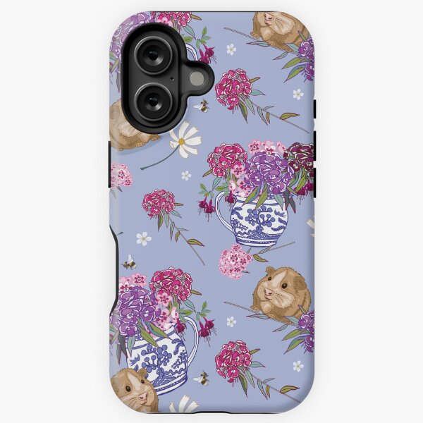 Guinea Pig and Sweet Williams Light Blue iPhone Tough Case