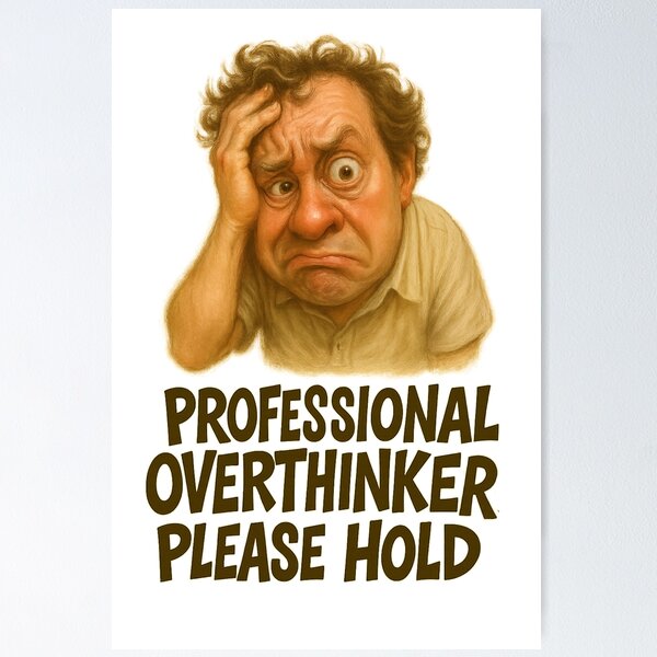 Item preview, Professional Overthinker – Funny Realistic Caricature Design designed and sold by lamp148.