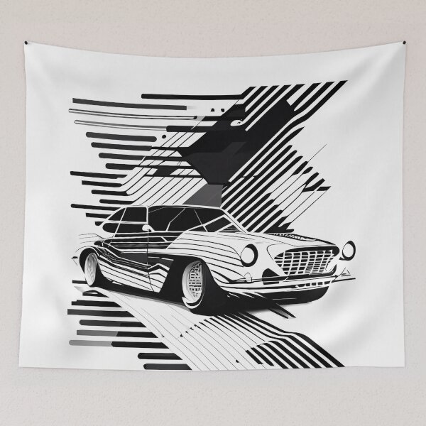 Item preview, Retro Speed: Abstract Classic Car Art designed and sold by ShadowAndSlate.