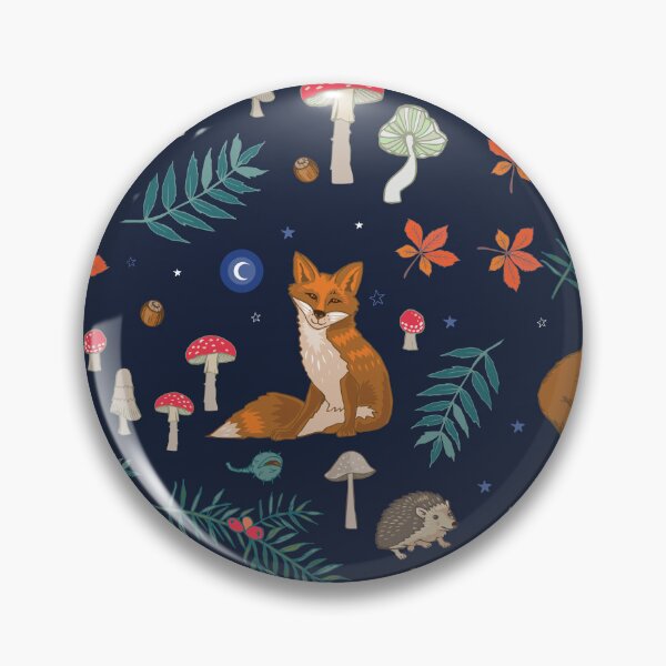 Item preview, Hibernation woodland animals and toadstools on blue designed and sold by Angie Spurgeon.