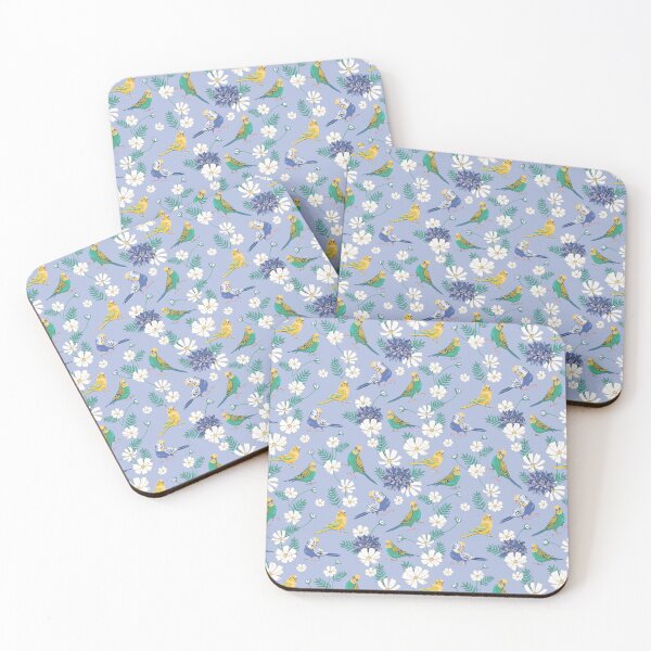 Item preview, Budgies on sky blue designed and sold by Angie Spurgeon.
