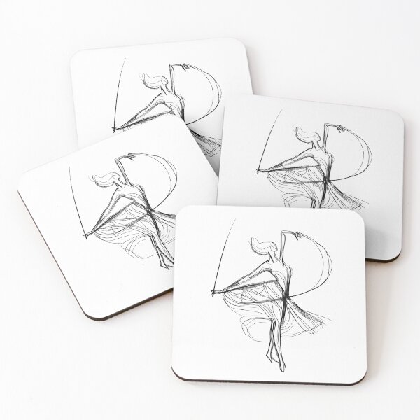 Item preview, Ethereal Dance: Graceful Ballerina Line Art designed and sold by ShadowAndSlate.