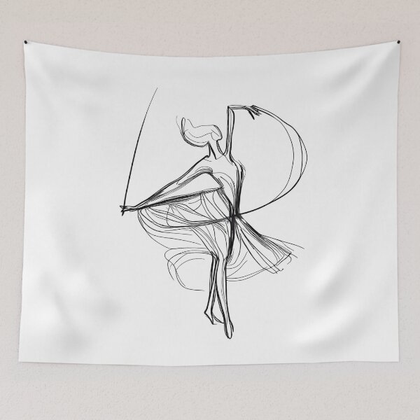 Item preview, Ethereal Dance: Graceful Ballerina Line Art designed and sold by ShadowAndSlate.