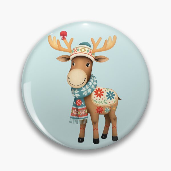 Item preview, Whimsical Baby Moose Christmas Art designed and sold by NaughtyMeow.