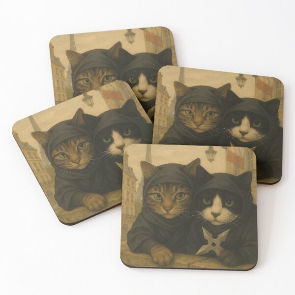 Item preview, Parisian Pounce: Ninja Cats in Paris designed and sold by Zen Cat Studio.