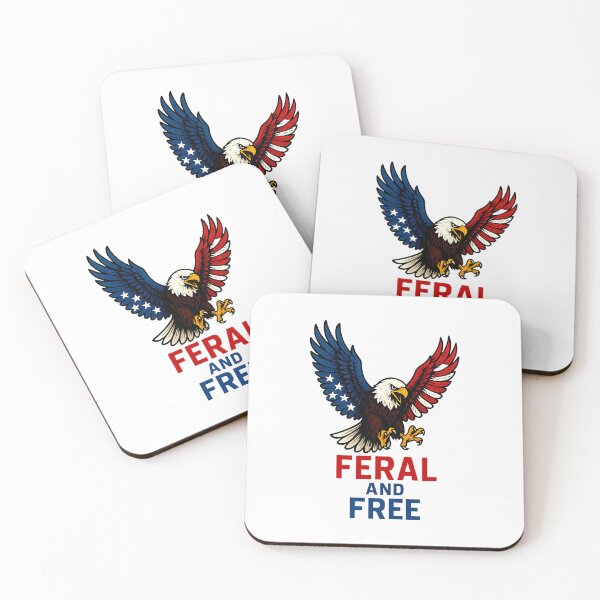 Item preview, Feral And Free American Flag Eagle Patriotic 4th of July designed and sold by MOHITSALVI.