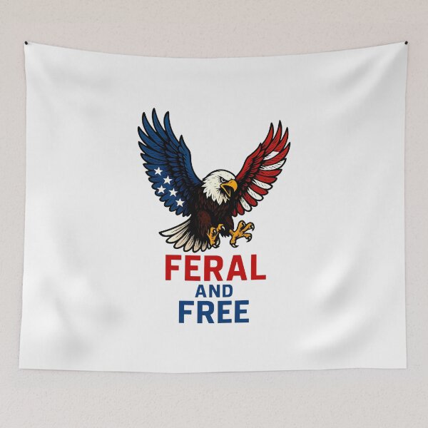 Item preview, Feral And Free American Flag Eagle Patriotic 4th of July designed and sold by MOHITSALVI.
