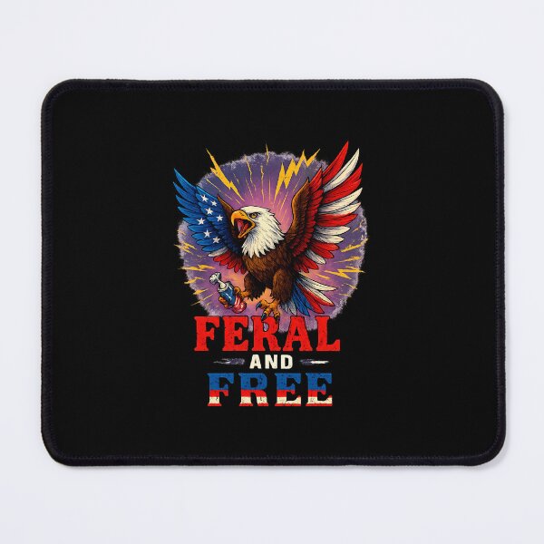 Item preview, Feral And Free American Flag Eagle Patriotic 4th of July designed and sold by MOHITSALVI.
