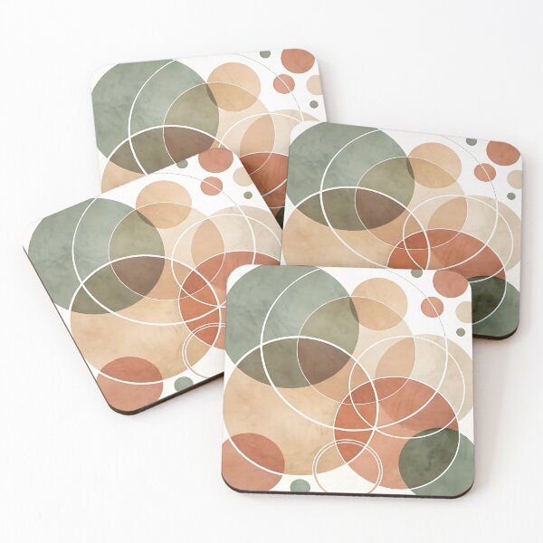 Item preview, Overlapping Earthy Circles – Minimal Abstract Art designed and sold by zaina.sho.