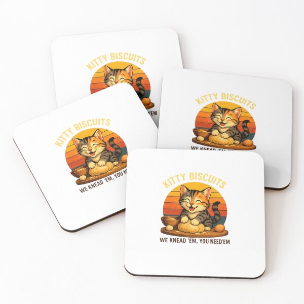 Item preview, Funny Cat Kneading Dough Retro Kitty Biscuits Design designed and sold by MOHITSALVI.