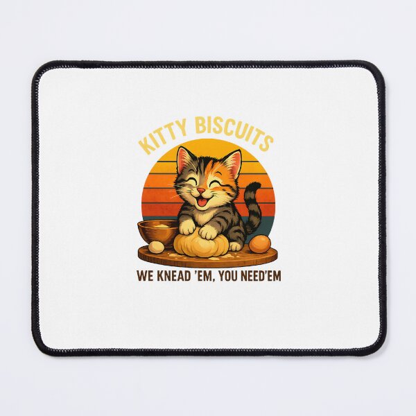 Item preview, Funny Cat Kneading Dough Retro Kitty Biscuits Design designed and sold by MOHITSALVI.