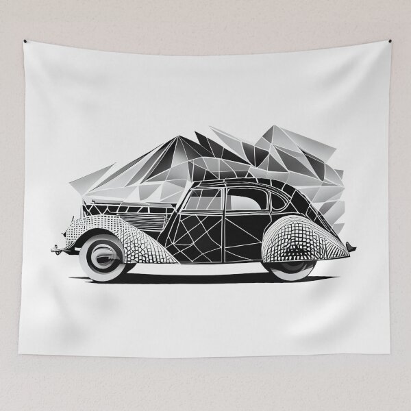 Item preview, Art Deco Ride: Geometric Vintage Car designed and sold by ShadowAndSlate.
