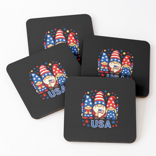 Item preview, Funny Patriotic Flag Fireworks 4th of July Gnomes designed and sold by MOHITSALVI.