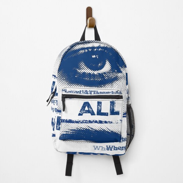 Item preview, All This Love Used to Be Anger Print, Grunge Poetic Typography Art, Blue Halftone Emotional Eyes Design, Zine-Inspired Streetwear Design designed and sold by ReFreshU Shop Designs.
