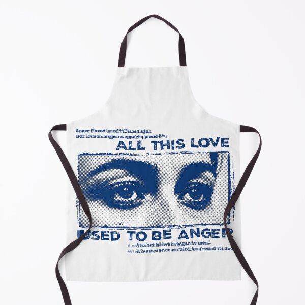 Item preview, All This Love Used to Be Anger Print, Grunge Poetic Typography Art, Blue Halftone Emotional Eyes Design, Zine-Inspired Streetwear Design designed and sold by ReFreshU Shop Designs.