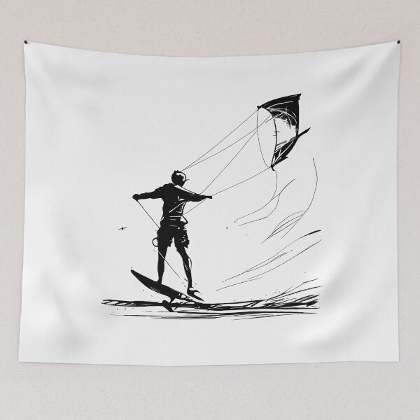 Item preview, Dynamic Glide: Kitesurfer Silhouette designed and sold by ShadowAndSlate.