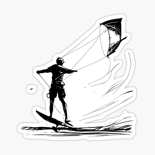 Item preview, Dynamic Glide: Kitesurfer Silhouette designed and sold by ShadowAndSlate.