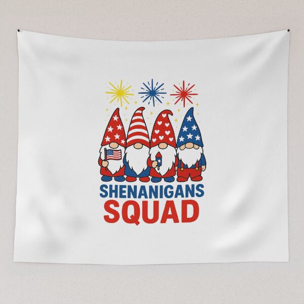Item preview, Funny Shenanigans Squad Patriotic Gnomes 4th Of July designed and sold by MOHITSALVI.