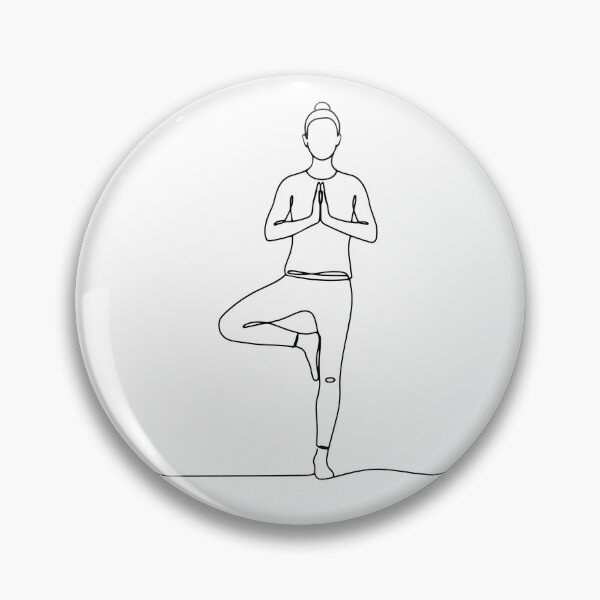 Item preview, Yoga Girl in Tree Pose one line art drawing pring Woman Balance Health designed and sold by LuckyStep.