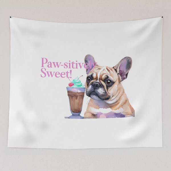 Item preview, Paw-sitively Sweet French Bulldog with Chocolate Shake designed and sold by ArtisticDesignsbyLinda.