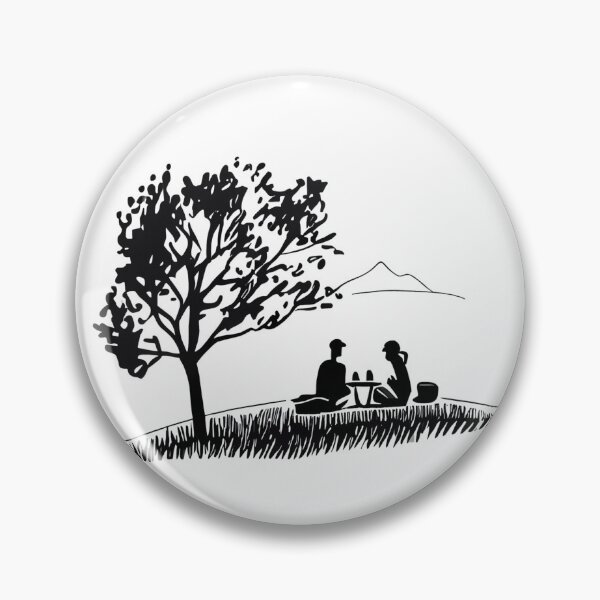 Item preview, Lakeside Rendezvous: Minimalist Picnic Sketch designed and sold by ShadowAndSlate.