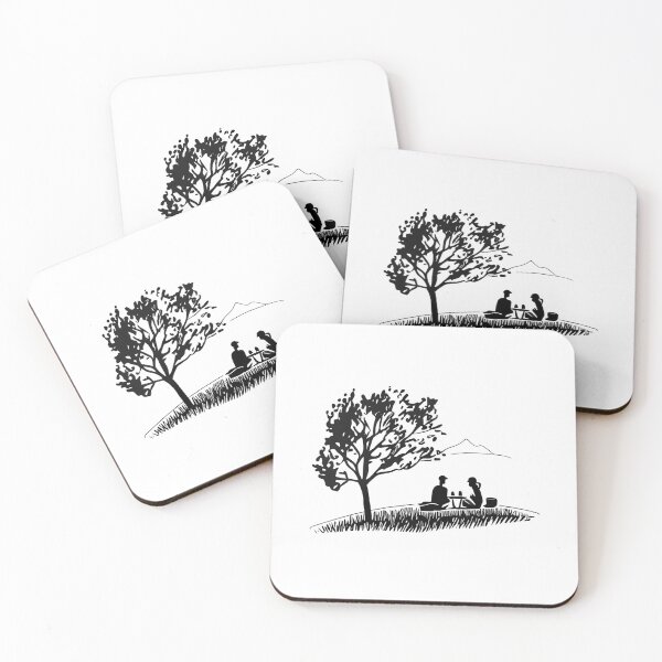Item preview, Lakeside Rendezvous: Minimalist Picnic Sketch designed and sold by ShadowAndSlate.