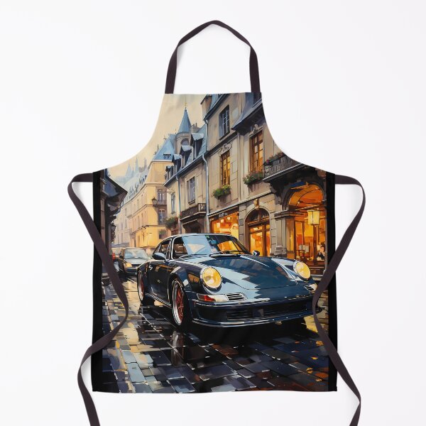 Item preview, Iconic Retro Car Surrounded By Beautiful Old Town Architecture designed and sold by RevUpDesign.