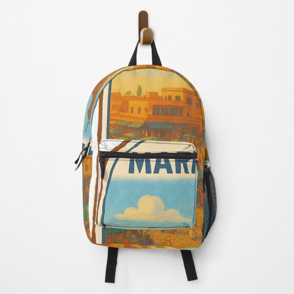 Item preview, Marrakech – Vintage Travel Poster of Jemaa el-Fnaa Market designed and sold by hlldz.