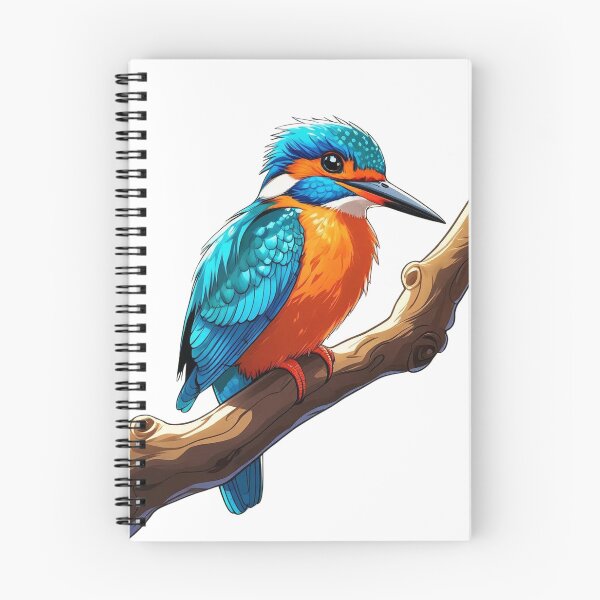 Item preview, Colorful Kingfisher Cartoon on Branch – Vibrant Bird Illustration designed and sold by dijjaboutique.