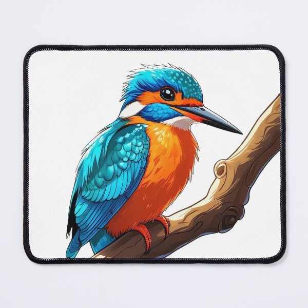 Item preview, Colorful Kingfisher Cartoon on Branch – Vibrant Bird Illustration designed and sold by dijjaboutique.