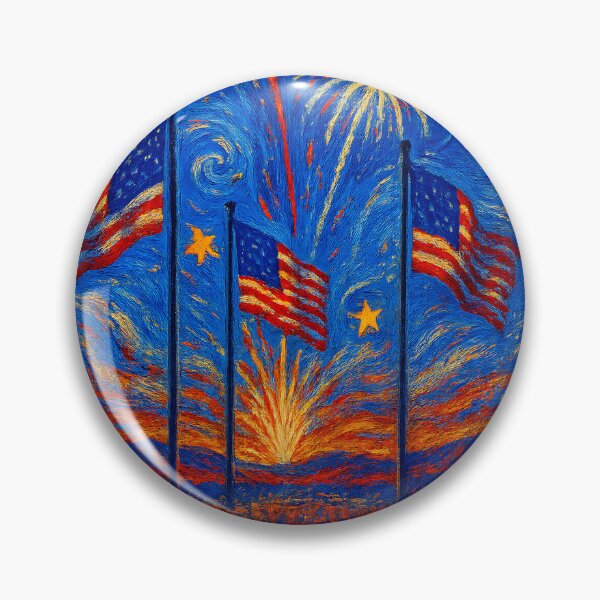 Artikelvorschau, Passende Flagge USA 4. Juli Van Gogh Sternennacht Feuerwerk entworfen und verkauft von cawtoon.