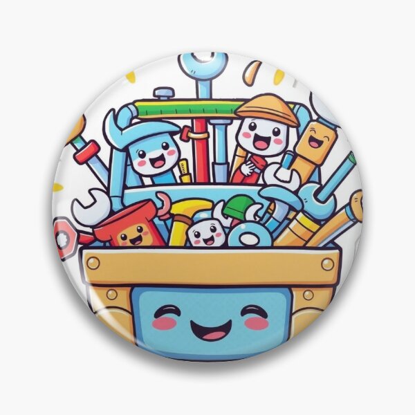 Item preview, Kawaii Toolbox Sticker – Cute Plumber Tools Inside designed and sold by Gscode.